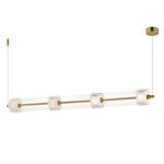 Elysian Linear Pendant - Natural Aged Brass / Clear