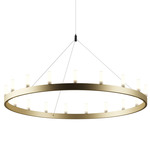 Chandelier Suspension - Matte Gold / White Glass