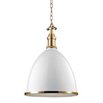 Viceroy Pendant - Aged Brass / White