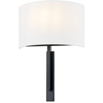 Textile Hamilton Wall Sconce - Matte Black / White