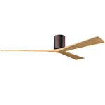 Irene Hugger Ceiling Fan - Brushed Bronze / Light Maple Tone