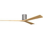 Irene Hugger Ceiling Fan - Brushed Pewter / Light Maple Tone