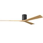 Irene Hugger Ceiling Fan - Matte Black / Light Maple Tone