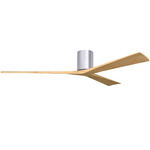 Irene Hugger Ceiling Fan - Brushed Nickel / Light Maple Tone