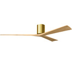 Irene Hugger Ceiling Fan - Brushed Brass / Light Maple Tone