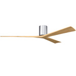 Irene Hugger Ceiling Fan - Polished Chrome / Light Maple Tone