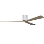 Irene Hugger Ceiling Fan - Polished Chrome / Gray Ash Tone