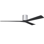 Irene Hugger Ceiling Fan - Polished Chrome / Matte Black