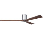 Irene Hugger Ceiling Fan - Polished Chrome / Walnut Tone