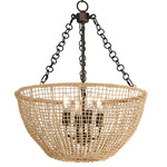 Cestino Hanging Pendant - Antique Bronze / Natural