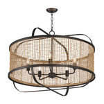 Cestino Chandelier - Antique Bronze / Natural