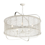 Cestino Chandelier - Weathered White / Weathered White