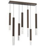 Axis XL Linear Multi Light Pendant - Flat Bronze / Clear Cast