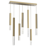 Axis XL Linear Multi Light Pendant - Gilded Brass / Clear Cast