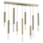 Axis XL Linear Multi Light Pendant - Gilded Brass / Clear Cast