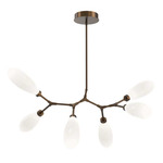 Fiori Modern Branch Chandelier - Flat Bronze / Fiori White