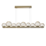 Gaia Linear Chandelier - Gilded Brass / Amber