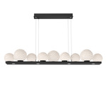 Gaia Linear Chandelier - Matte Black / Opal White