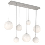 Gaia Linear Multi-Multi Light Pendant - Beige Silver / Opal White