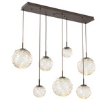 Gaia Linear Multi-Multi Light Pendant - Flat Bronze / Amber