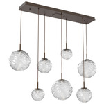 Gaia Linear Multi-Multi Light Pendant - Flat Bronze / Clear