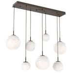 Gaia Linear Multi-Multi Light Pendant - Flat Bronze / Opal White