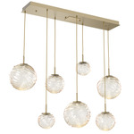 Gaia Linear Multi-Multi Light Pendant - Gilded Brass / Amber