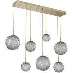 Gaia Linear Multi-Multi Light Pendant - Gilded Brass / Smoke