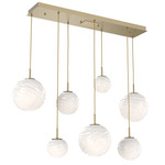 Gaia Linear Multi-Multi Light Pendant - Gilded Brass / Opal White