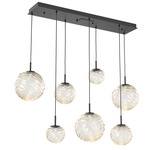 Gaia Linear Multi-Multi Light Pendant - Matte Black / Amber