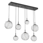 Gaia Linear Multi-Multi Light Pendant - Matte Black / Clear