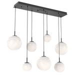 Gaia Linear Multi-Multi Light Pendant - Matte Black / Opal White