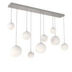 Gaia Linear Multi-Multi Light Pendant - Beige Silver / Opal White