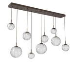 Gaia Linear Multi-Multi Light Pendant - Flat Bronze / Clear