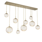 Gaia Linear Multi-Multi Light Pendant - Gilded Brass / Amber