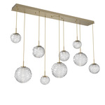 Gaia Linear Multi-Multi Light Pendant - Gilded Brass / Clear