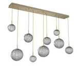 Gaia Linear Multi-Multi Light Pendant - Gilded Brass / Smoke