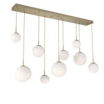 Gaia Linear Multi-Multi Light Pendant - Gilded Brass / Opal White