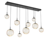 Gaia Linear Multi-Multi Light Pendant - Matte Black / Amber