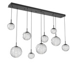 Gaia Linear Multi-Multi Light Pendant - Matte Black / Clear