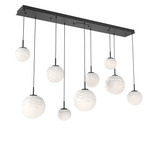 Gaia Linear Multi-Multi Light Pendant - Matte Black / Opal White