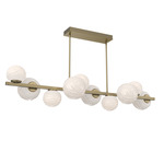 Gaia Twisted Branch Chandelier - Gilded Brass / Opal White