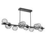 Gaia Twisted Branch Chandelier - Matte Black / Clear