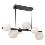 Gaia Twisted Branch Chandelier - Matte Black / Opal White