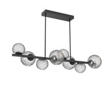 Gaia Twisted Branch Chandelier - Matte Black / Clear