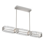 Ledgestone Linear Chandelier - Beige Silver / Clear Ledgestone