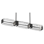 Ledgestone Linear Chandelier - Matte Black / Clear Ledgestone