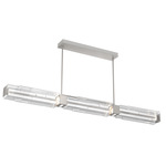 Ledgestone Linear Chandelier - Beige Silver / Clear Ledgestone