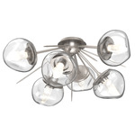 Luna Starburst Ceiling Light - Beige Silver / Clear Geo