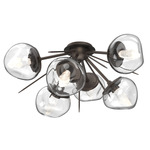 Luna Starburst Ceiling Light - Flat Bronze / Clear Geo